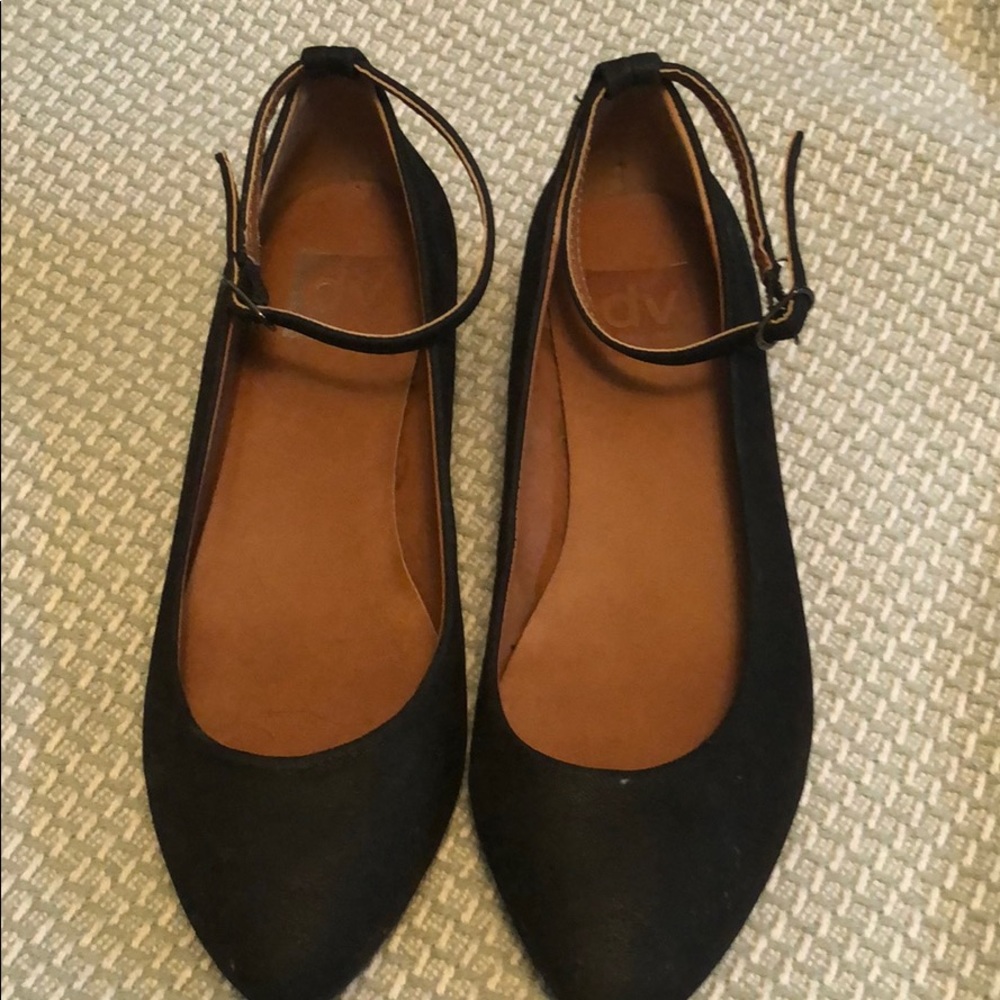 Black mini wedge dress shoe with ankle strap